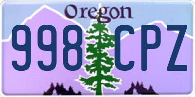 OR license plate 998CPZ