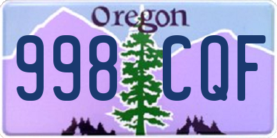 OR license plate 998CQF