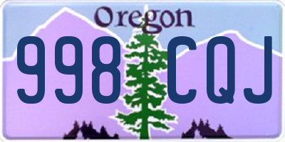 OR license plate 998CQJ