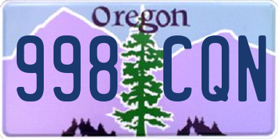 OR license plate 998CQN