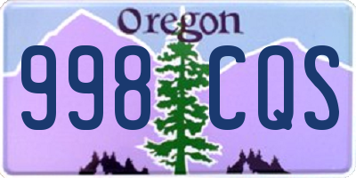 OR license plate 998CQS