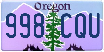 OR license plate 998CQU