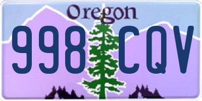 OR license plate 998CQV