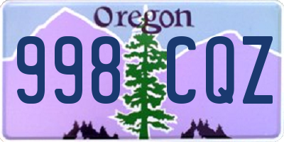 OR license plate 998CQZ