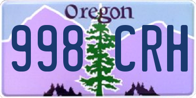 OR license plate 998CRH