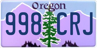 OR license plate 998CRJ