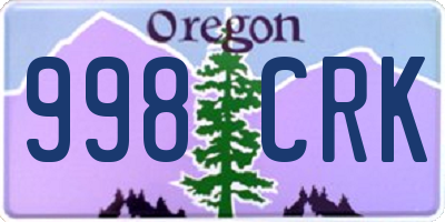 OR license plate 998CRK