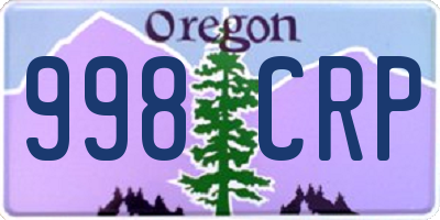 OR license plate 998CRP
