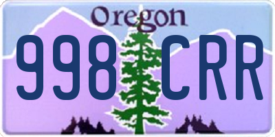 OR license plate 998CRR