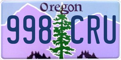 OR license plate 998CRU