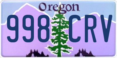 OR license plate 998CRV