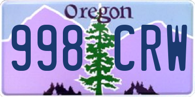 OR license plate 998CRW