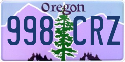 OR license plate 998CRZ