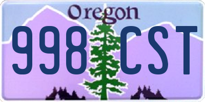 OR license plate 998CST