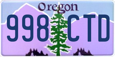 OR license plate 998CTD