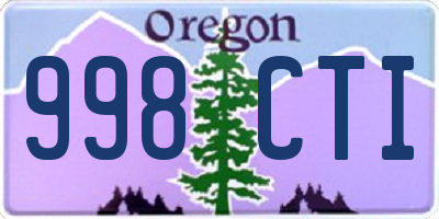 OR license plate 998CTI