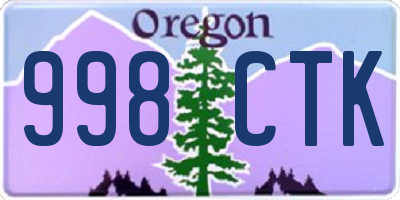 OR license plate 998CTK