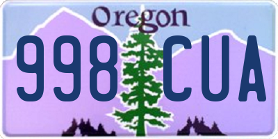 OR license plate 998CUA