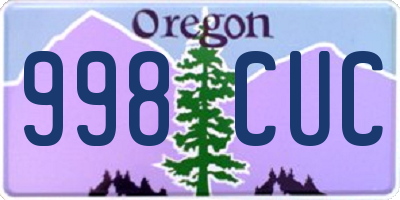 OR license plate 998CUC