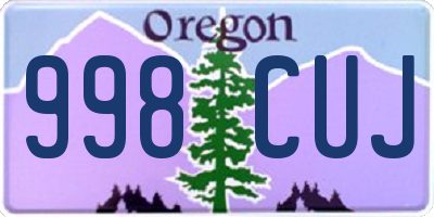 OR license plate 998CUJ