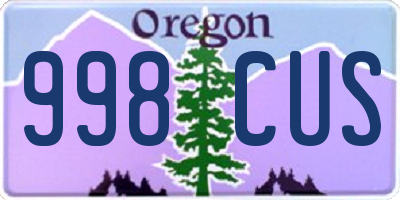 OR license plate 998CUS