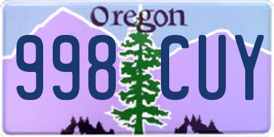 OR license plate 998CUY