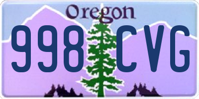 OR license plate 998CVG
