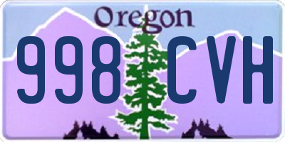 OR license plate 998CVH