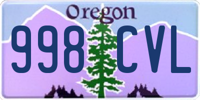 OR license plate 998CVL