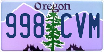 OR license plate 998CVM
