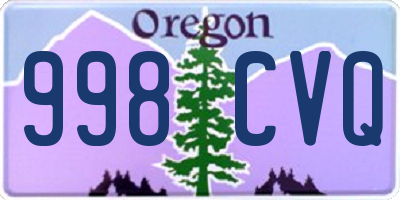 OR license plate 998CVQ
