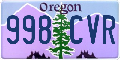 OR license plate 998CVR