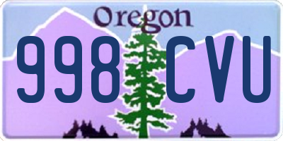 OR license plate 998CVU