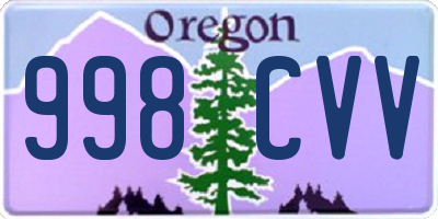 OR license plate 998CVV