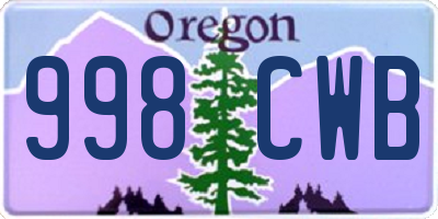OR license plate 998CWB