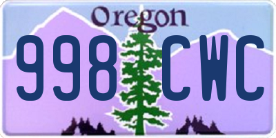 OR license plate 998CWC