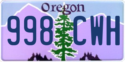 OR license plate 998CWH