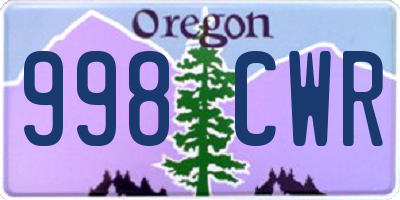 OR license plate 998CWR