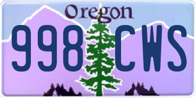 OR license plate 998CWS