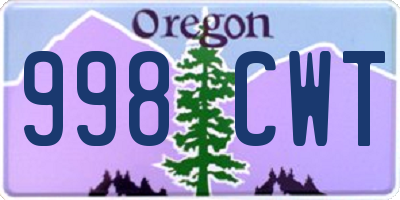OR license plate 998CWT