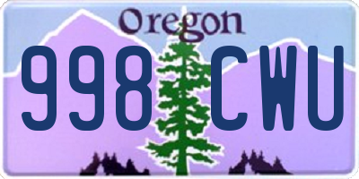 OR license plate 998CWU