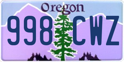 OR license plate 998CWZ