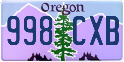 OR license plate 998CXB