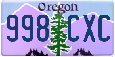 OR license plate 998CXC