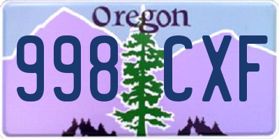 OR license plate 998CXF