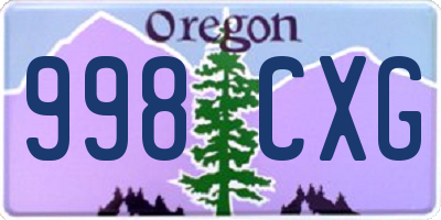OR license plate 998CXG