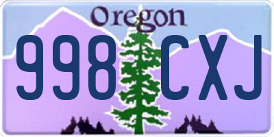 OR license plate 998CXJ