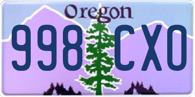 OR license plate 998CXO