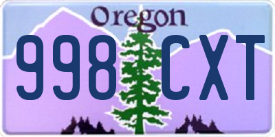 OR license plate 998CXT