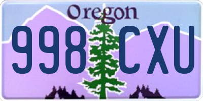 OR license plate 998CXU